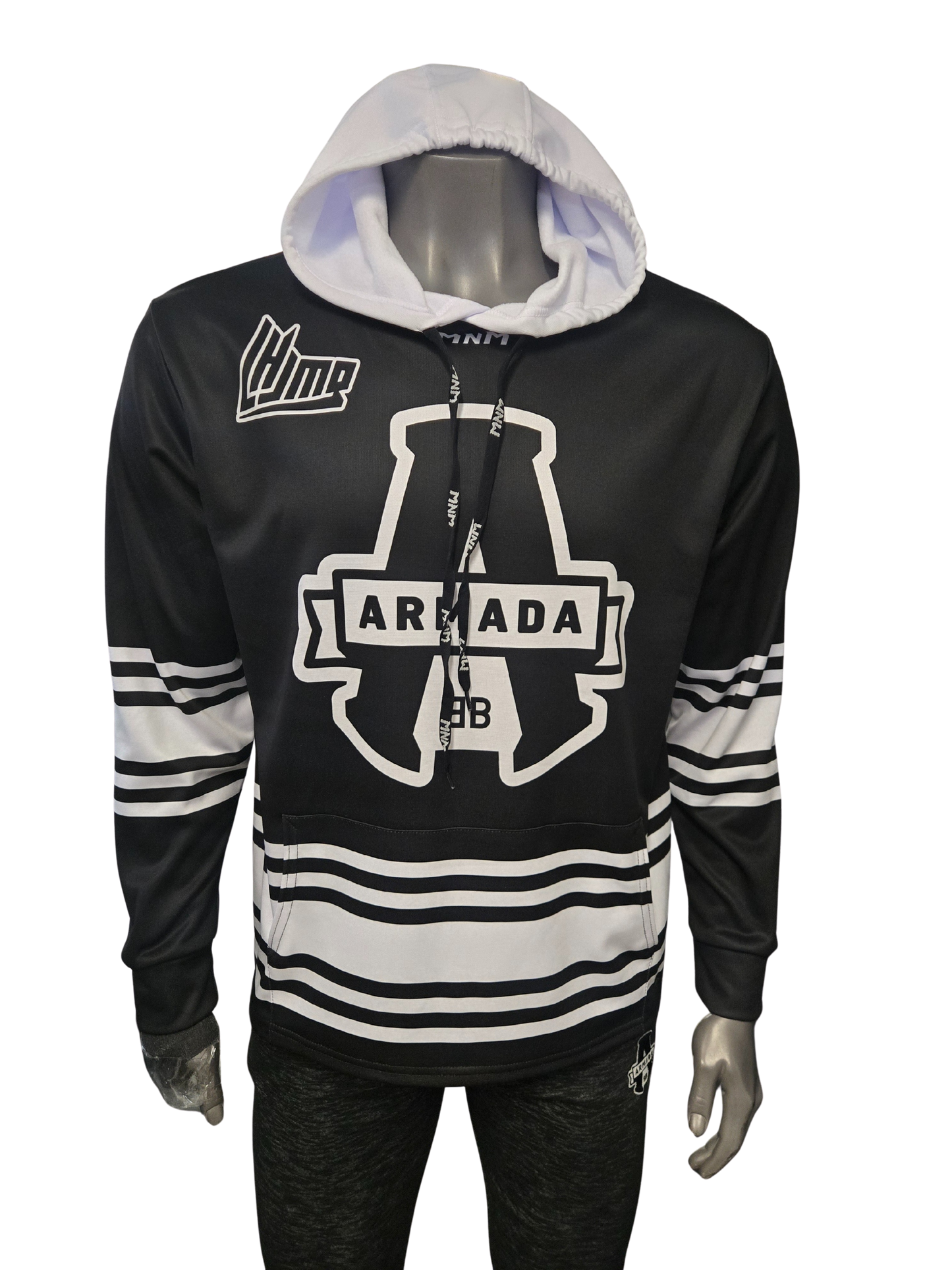 HOODIE SUBLIMÉS ENFANT NOIR MOTIF JERSEY