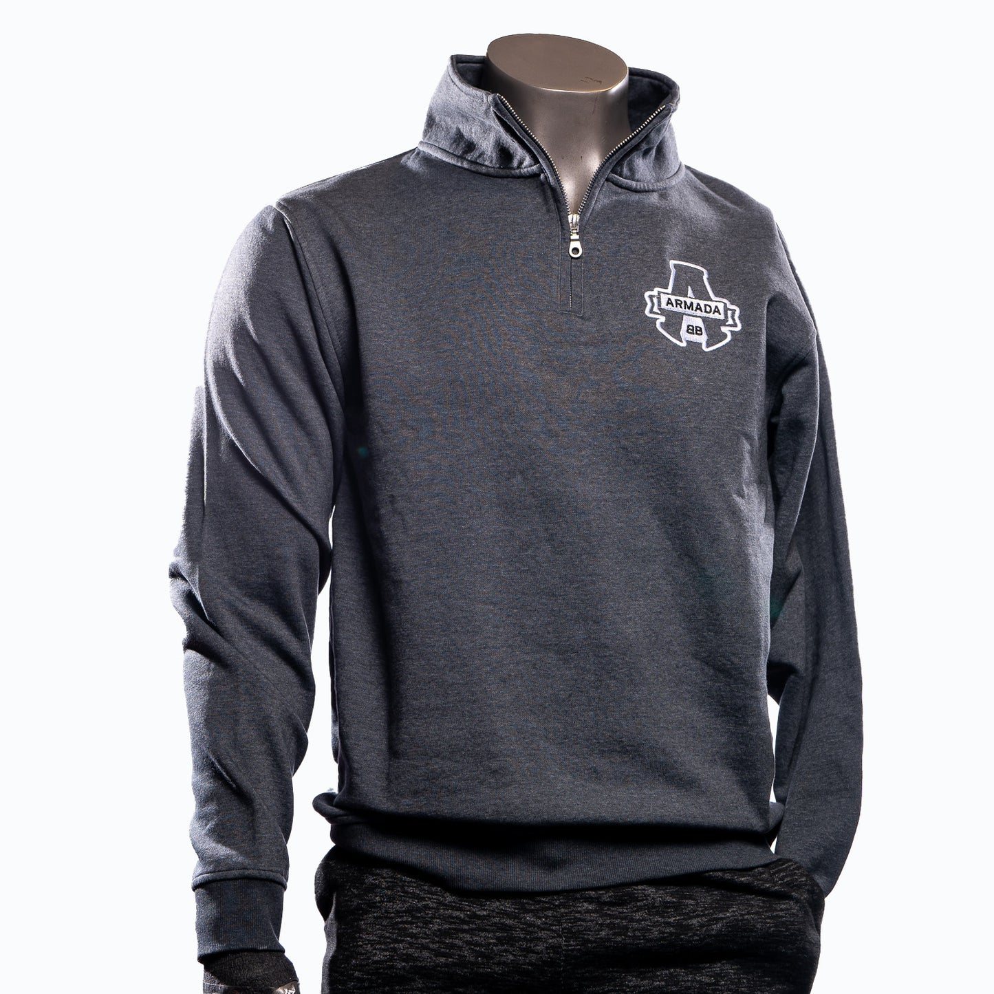 CHANDAIL GRIS AVEC ZIP 1/4