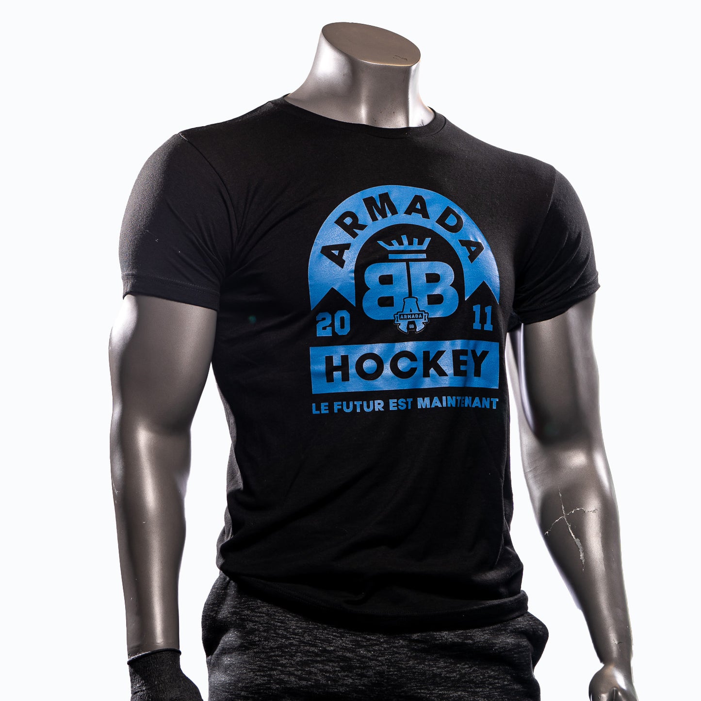 T-SHIRT BB HOCKEY NOIR ET BLEU
