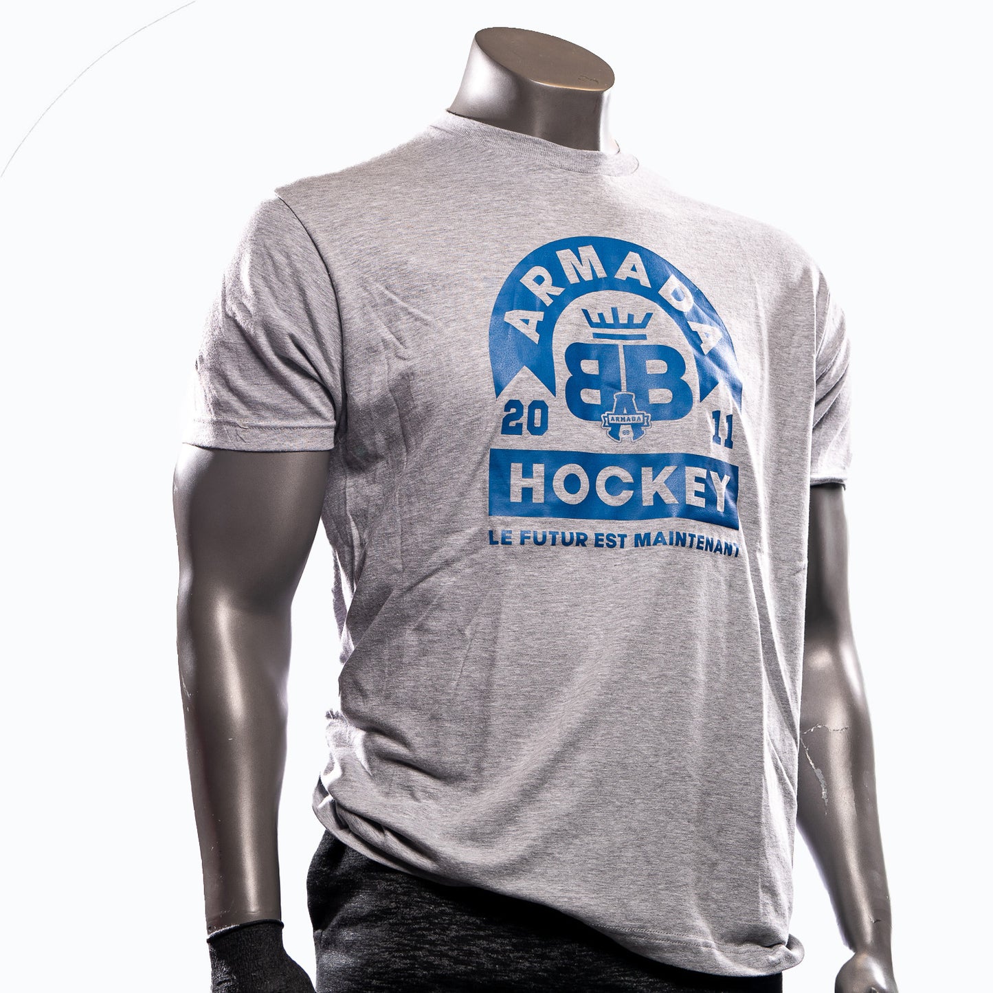 T-SHIRT BB GRIS ECRIS BLEU