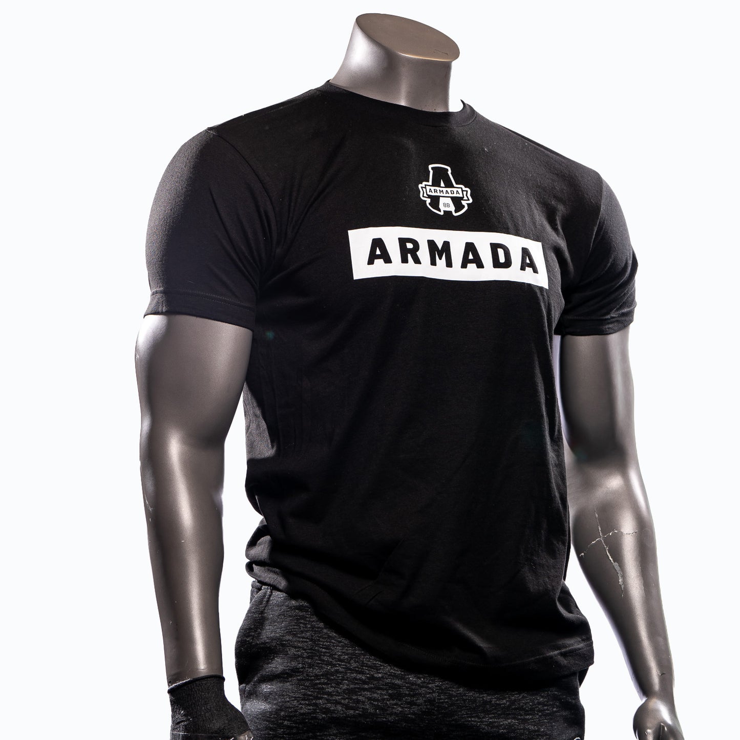 T-SHIRT NOIR ARMADA CARRÉ BLANC