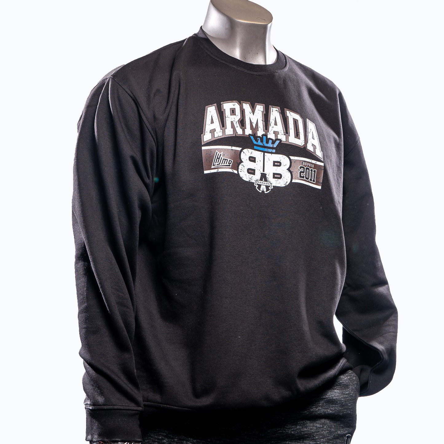 CREWNECK NOIR BB AVEC ECRITURE BRUNE