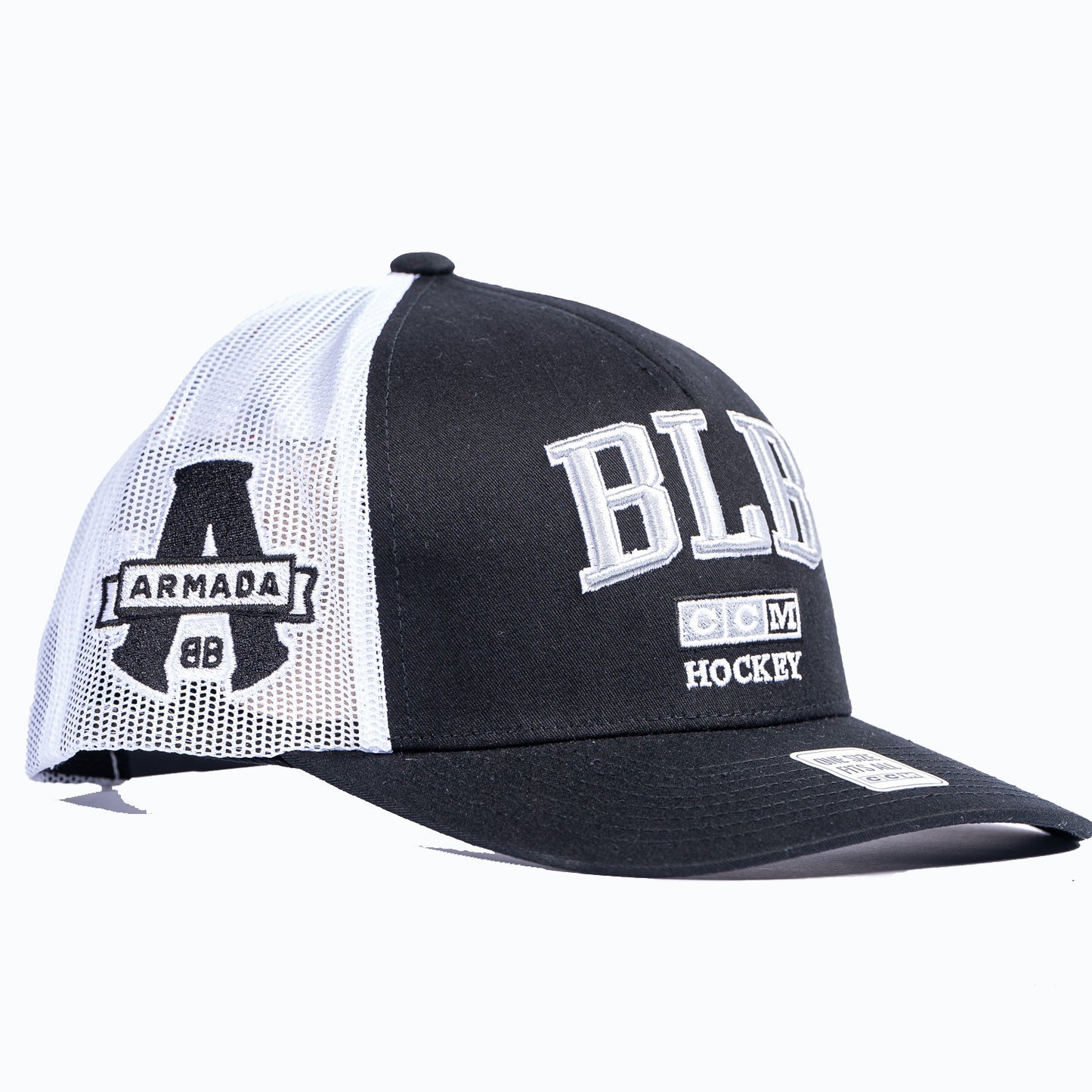 CASQUETTE NOIR BLB FILET BLANC