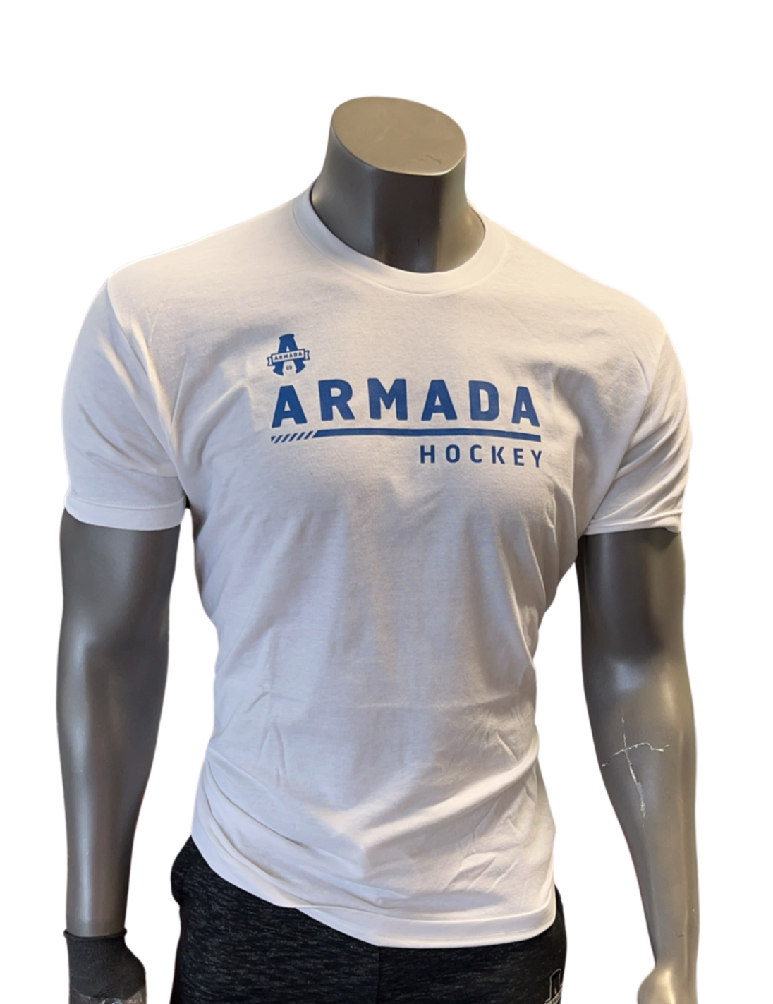 T-SHIRT BLANC ARMADA HOCKEY BLEU
