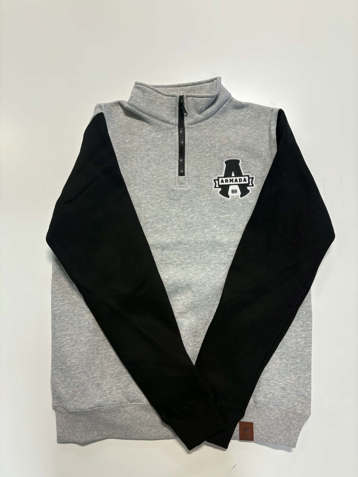 1 QUART ZIP 2 TONS GRIS ET NOIR